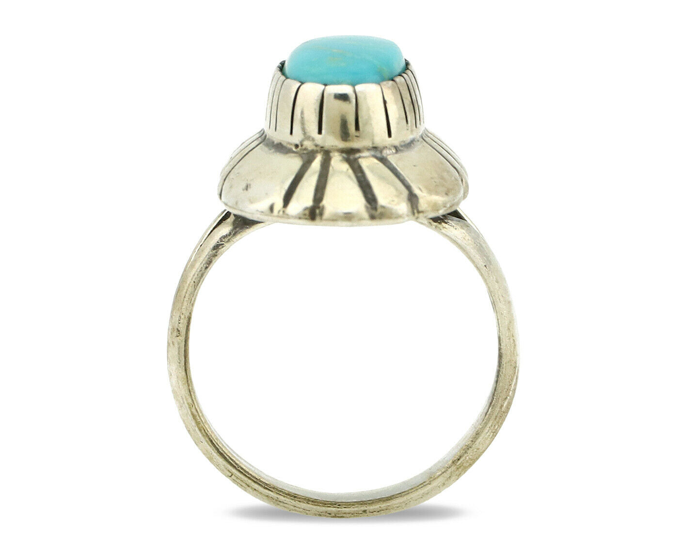 Navajo Ring .925 Silver Arizona Turquoise Signed M Montoya C.80's