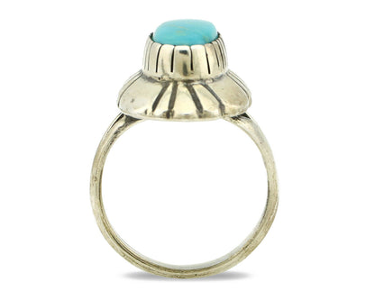 Navajo Ring .925 Silver Arizona Turquoise Signed M Montoya C.80's