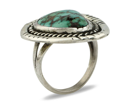 Navajo Ring .925 Silver Spiderweb Turquoise Native American Artist C.80's