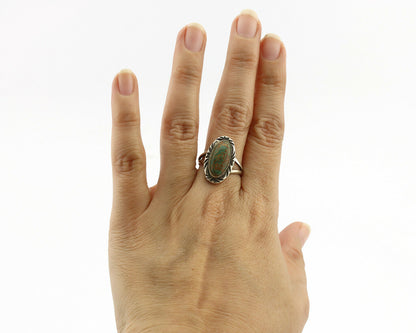 Navajo Ring .925 Silver Natural Mined Turquoise Artist Signed C.80's