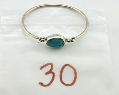 Navajo Bracelet .925 Silver Blue Arizona Turquoise Native American Artist C.90's