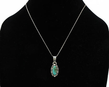 Navajo Necklace 925 Silver Kingman Turquoise Artist Signed Gecko C.80's