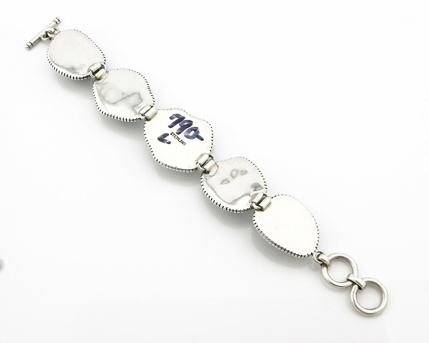 Navajo Bracelet .925 Silver Natural Sea Foam Turquoise Handmade C.80's