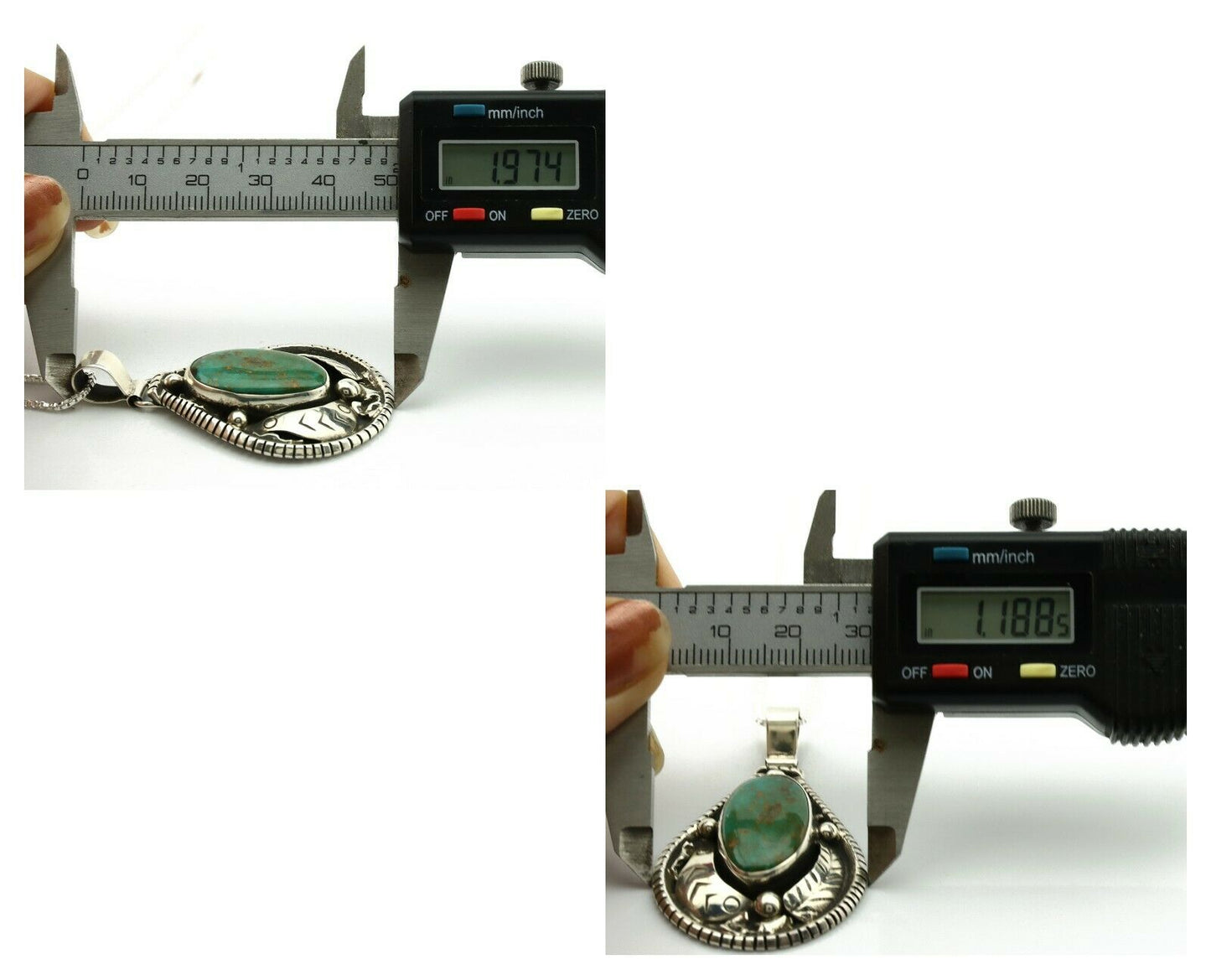 Navajo Necklace .925 Silver Royston Turquoise Signed Tepee C.1980's