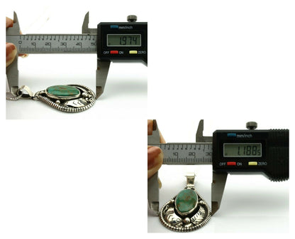 Navajo Necklace .925 Silver Royston Turquoise Signed Tepee C.1980's