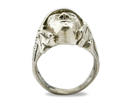Navajo Indian War Chief Artist IT Ring .925 SOLID Sterling Silver C.80's Size 11