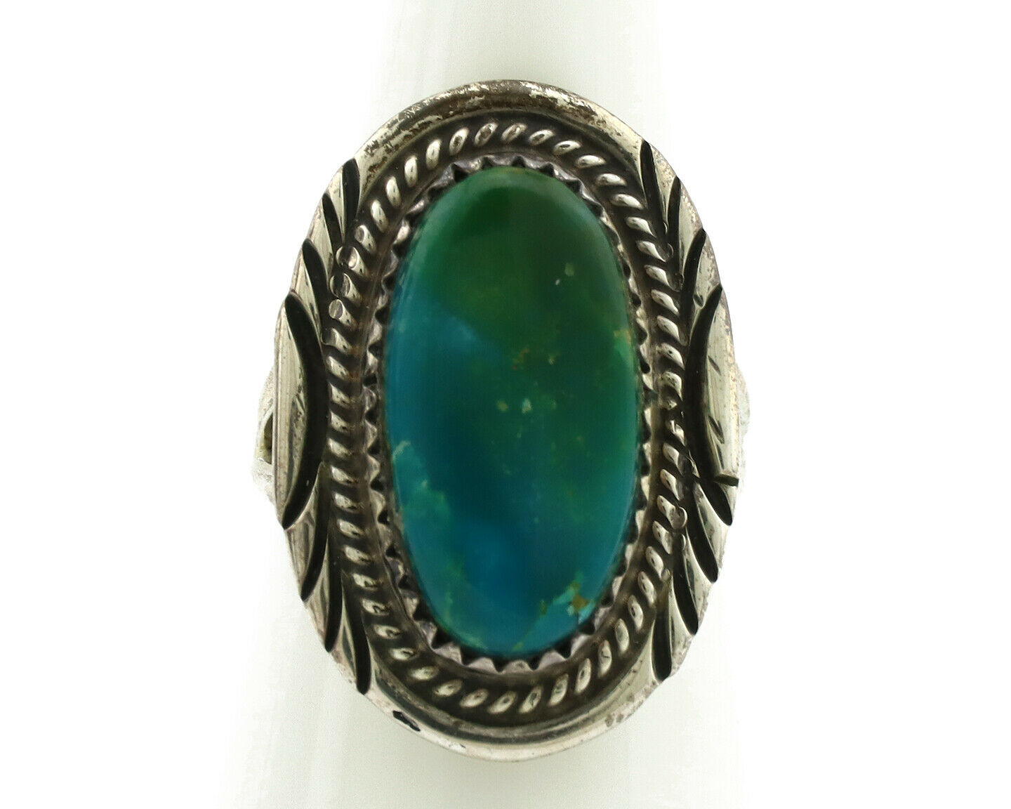 Navajo Ring .925 Silver Turquoise Native American Artist C.1980's