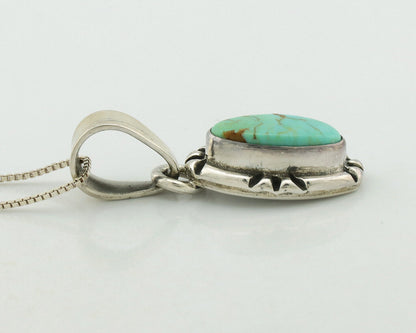 Navajo Necklace .925 Silver Arizona Turquoise Artist Gecko C.1980's