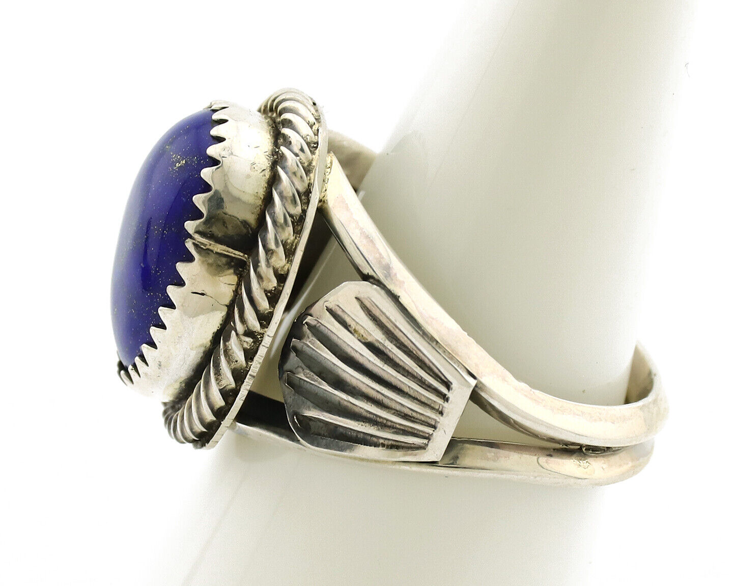 Navajo Ring 925 Silver Natural Handmade Natural Lapis Native American Artist C80