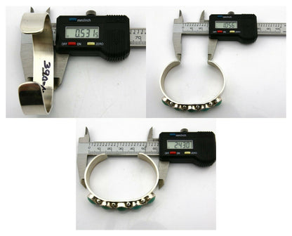 Navajo Bracelet .925 Silver Natural Turquoise Signed C Jones C.80's
