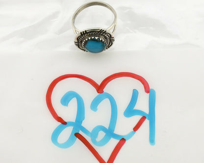 Navajo Ring .925 Silver Blue Southwest Turquoise Native Artist C.1980's