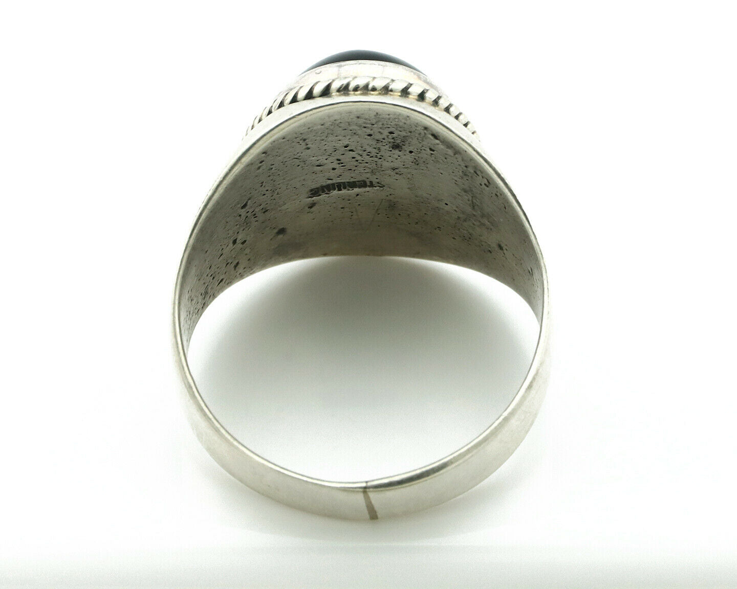 Navajo Ring .925 Silver Handmade Black Onyx Native American Artist C.80's