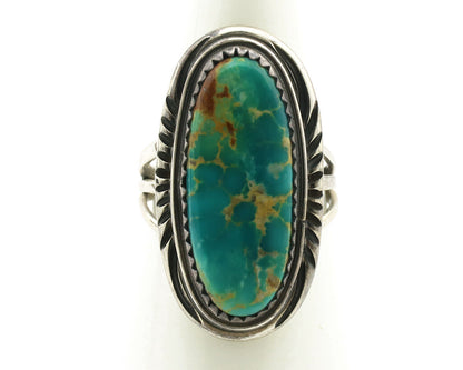 Navajo Ring 925 Silver Natural Blue Turquoise Artist Signed USA C.80's