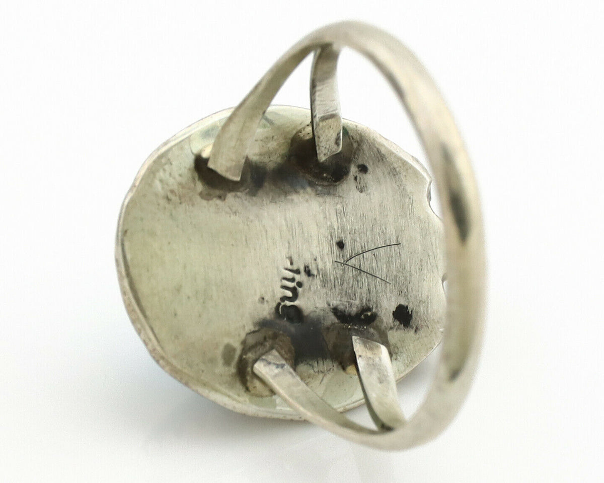 Navajo Ring .925 Silver Blue Turquoise Native American Artist C.1980's
