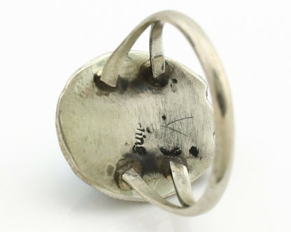 Navajo Ring .925 Silver Blue Turquoise Native American Artist C.1980's