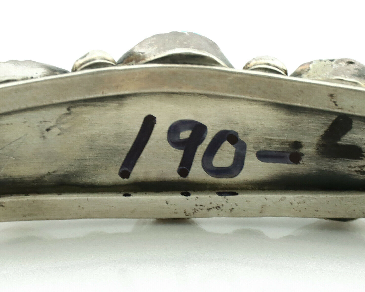 Navajo Bracelet .925 Silver Blue Turquoise Native American Artist C.80's