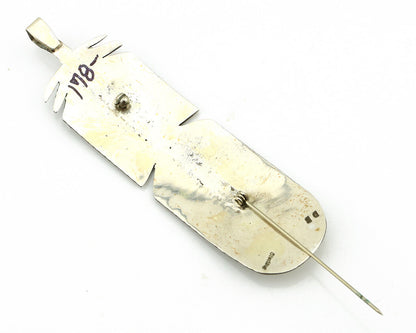 Navajo Hair Clip Barrette 925 Silver Hand Stamped Native Artist Signed BD C.80's