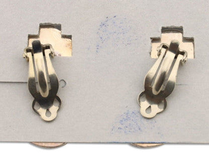 Navajo Earrings 925 Silver Natural Blue Turquoise Native American Artist C.90's