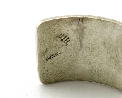 Hopi Bracelet .925 Silver Handmade Overlay Pattern Cuff Signed Rain Cloud