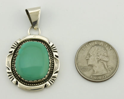 Navajo Necklace .925 Silver Arizona Turquoise Signed Jon McCray C.1980's