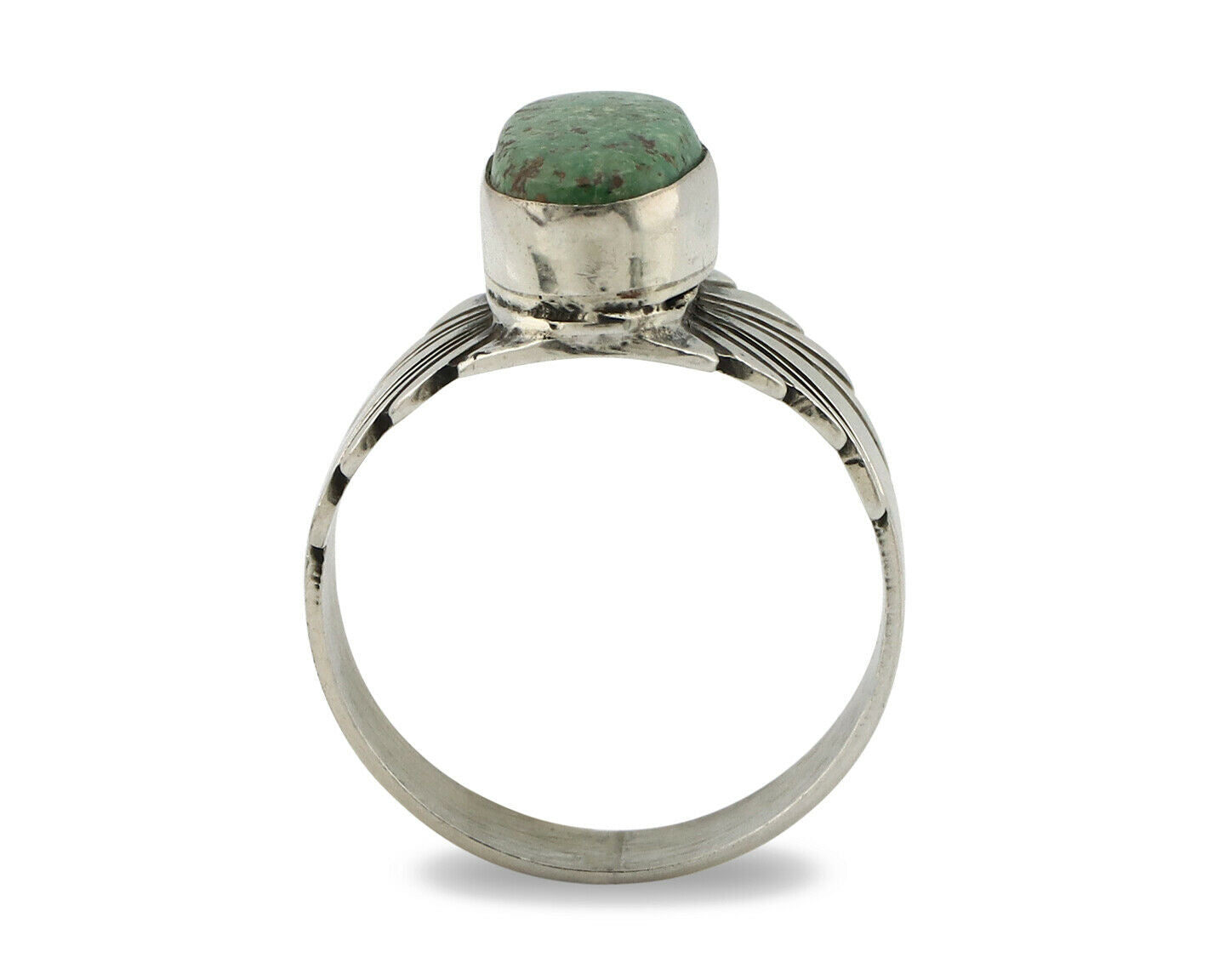 Navajo Ring .925 Silver Blue Green Arizona Turquoise Artist Signed Apache C.80's