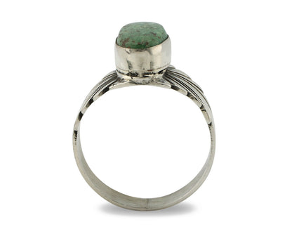 Navajo Ring .925 Silver Blue Green Arizona Turquoise Artist Signed Apache C.80's