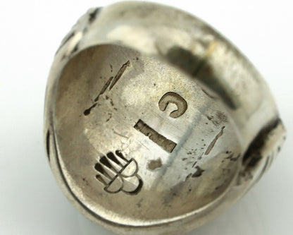 Navajo Ring .925 Silver Blue Southwest Artist Signed C Montoya C.80's