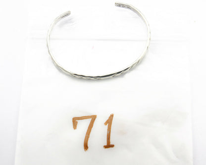 Navajo Bracelet .925 Silver Hand Stamped Arrow Head Artist I Montoya C.80's