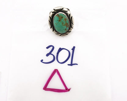 Men's Navajo Ring 925 Silver Kingman Turquoise Native Artist Signed C Montoya