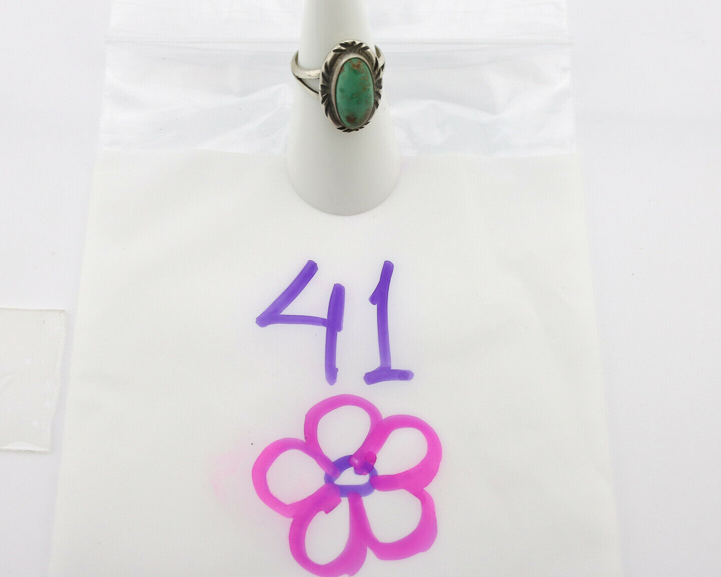 Navajo Ring .925 Silver Natural Mined Turquoise Native Artist C.80's
