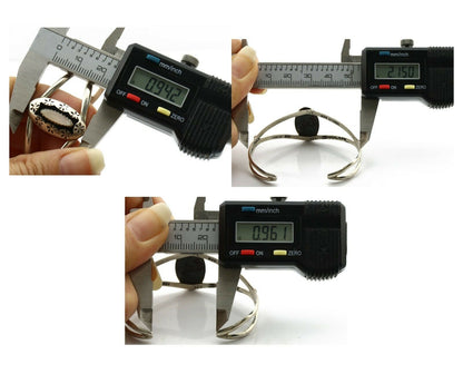 Navajo Bracelet .925 Silver Natural MOP Artist Signed IJC C.90's