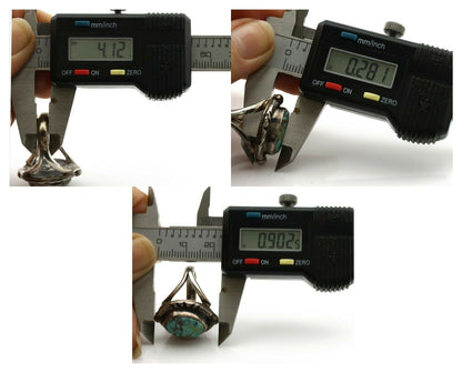 Navajo Ring .925 Silver Blue Turquoise Artist Signed Gecko C.1980's