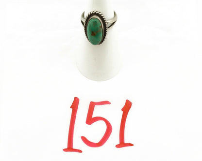 Navajo Ring .925 Silver Manassas Turquoise Artist Native American C.1980's