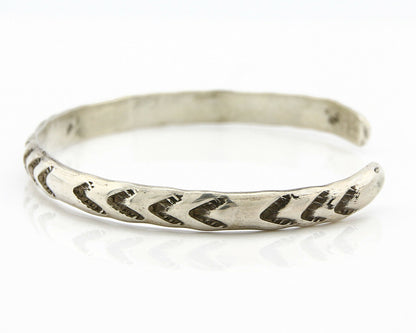 Navajo Bracelet .925 Silver Hand Stamped Artist Signed Montoya C.80's