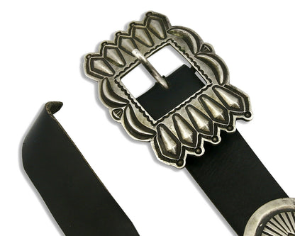 Concho Belt .925 Silver Handmade Signed Artist Calvin Martinez C.80's