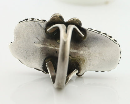 Navajo Handmade Ring 925 Silver Turquiose & Coral Native American Artist C.80's