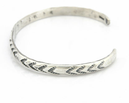 Navajo Bracelet .925 Silver Hand Stamped Arrow Head Artist I Montoya C.80's