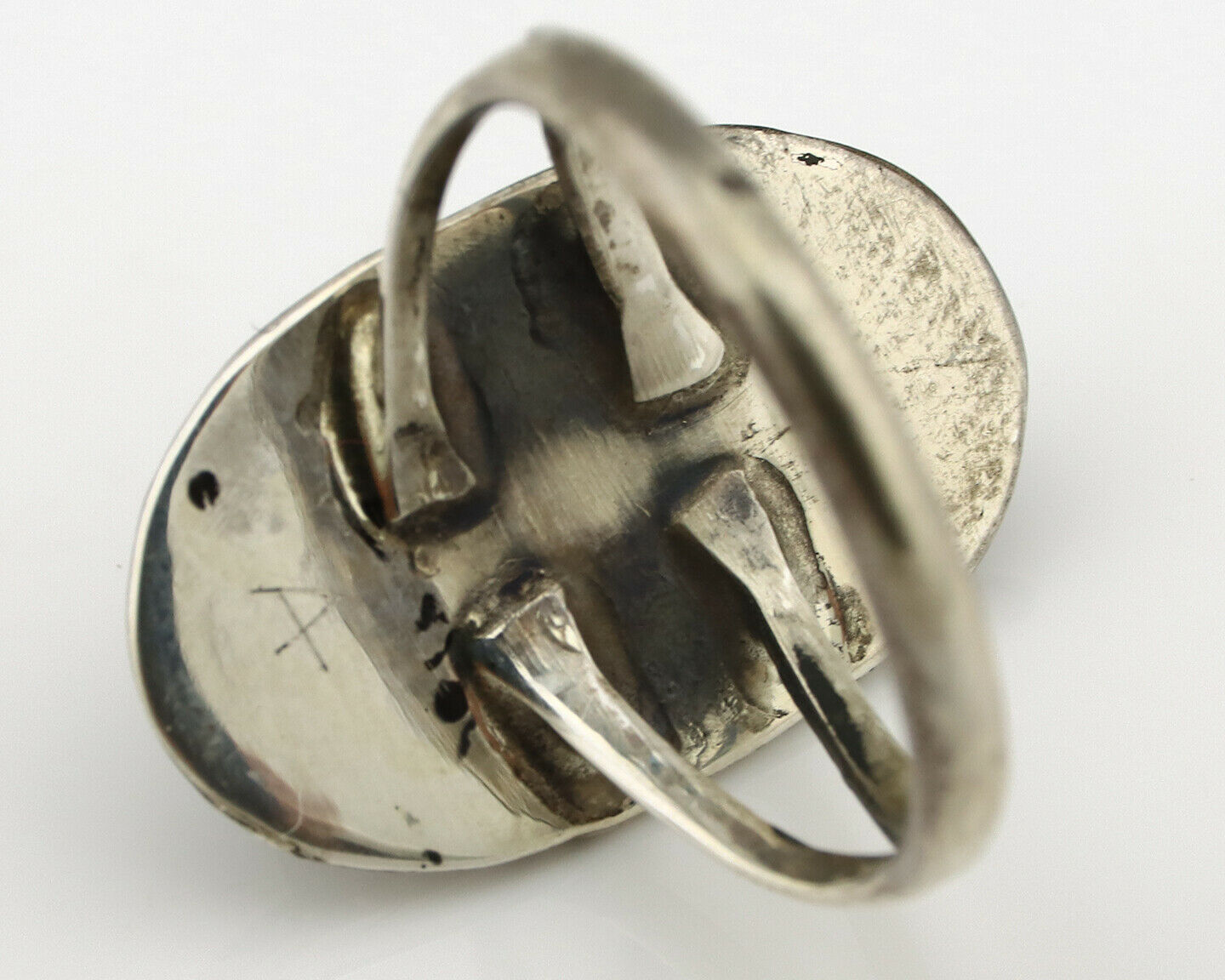 Navajo Ring .925 Silver Royston Turquoise Native American Artist C.1980's
