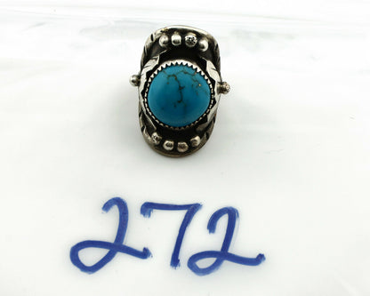 Navajo Ring .925 Silver Blue Southwest Turquoise Native American Artist C.80's