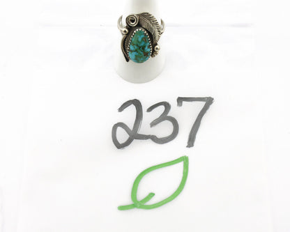 Navajo Ring 925 Silver Turquoise Mtn Turquoise Artist Signed Morris C.80's