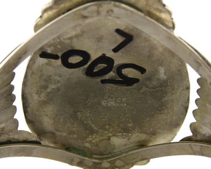 Navajo Bracelet .925 Silver Artist Carol Felley Natural Malachite C.80's