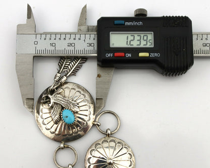 Navajo Necklace .925 Silver Sleeping Beauty Turquoise Signed A Payton C.80's