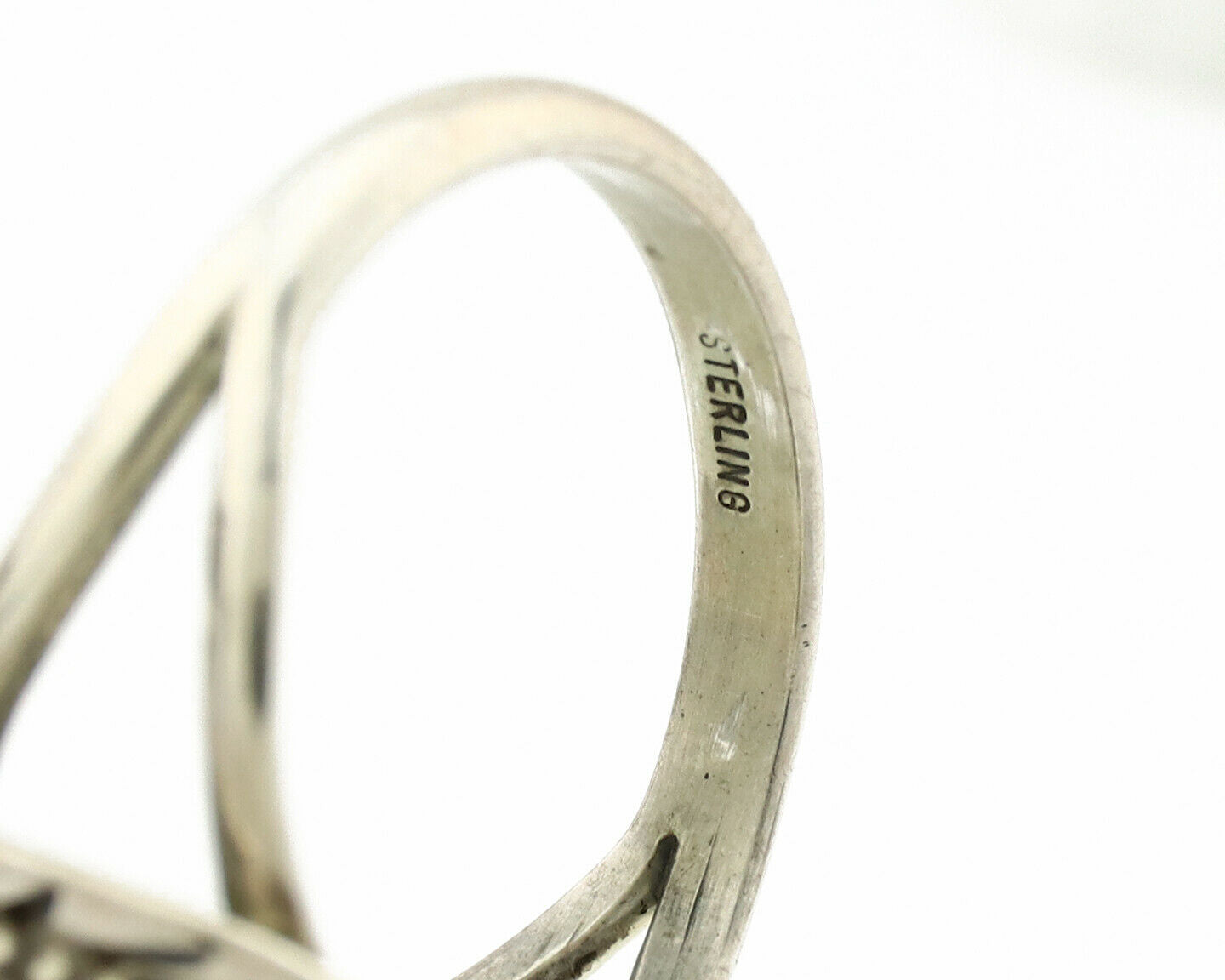 Navajo Ring .925 Silver Kingman Turquoise Native American Artist C.1980's