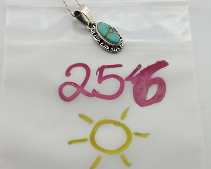 Navajo Necklace 925 Silver Kingman Turquoise Artist Signed Gecko C.80's