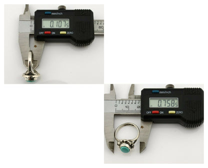 Navajo Ring .925 Silver Kingman Turquoise Artist Signed Gecko C.90's