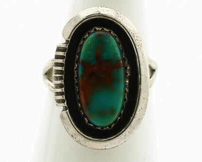 Navajo Ring .925 Silver Nevada Turquoise Native American Artist C.1980's