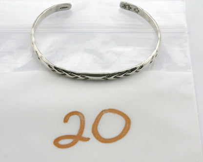 Navajo Bracelet .925 Silver Hand Stamped Arrow Head Artist Begay & Montoya C80s