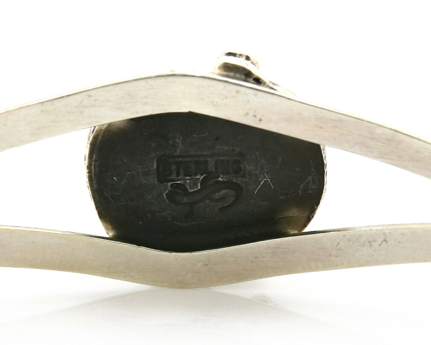 Navajo Bracelet .925 Silver Turquoise Mountain Signed Calvin Peterson C.80's