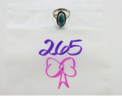 Navajo Handmade Ring .925 Silver Kingman Turquoise Native Artist C.80's