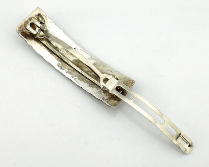 Women's Navajo Hair Clip Barrette .925 Silver Hand Stamped Native Artist C.80's